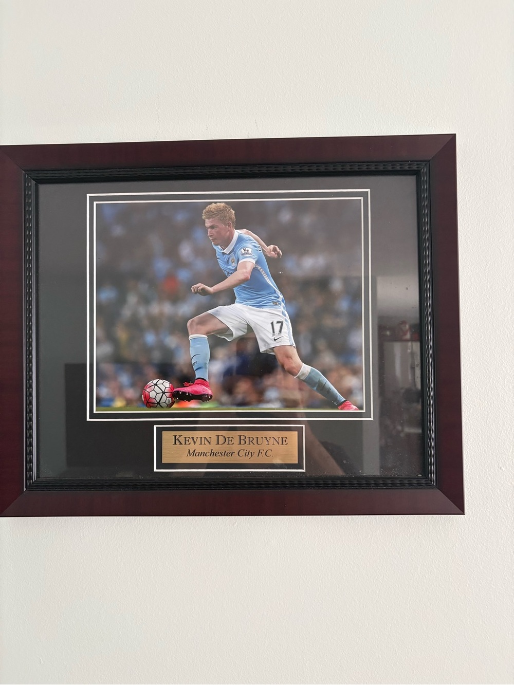 Kevin De Bruyne Framed 11x14 Photo Manchester City FC Custom Matched Nameplate